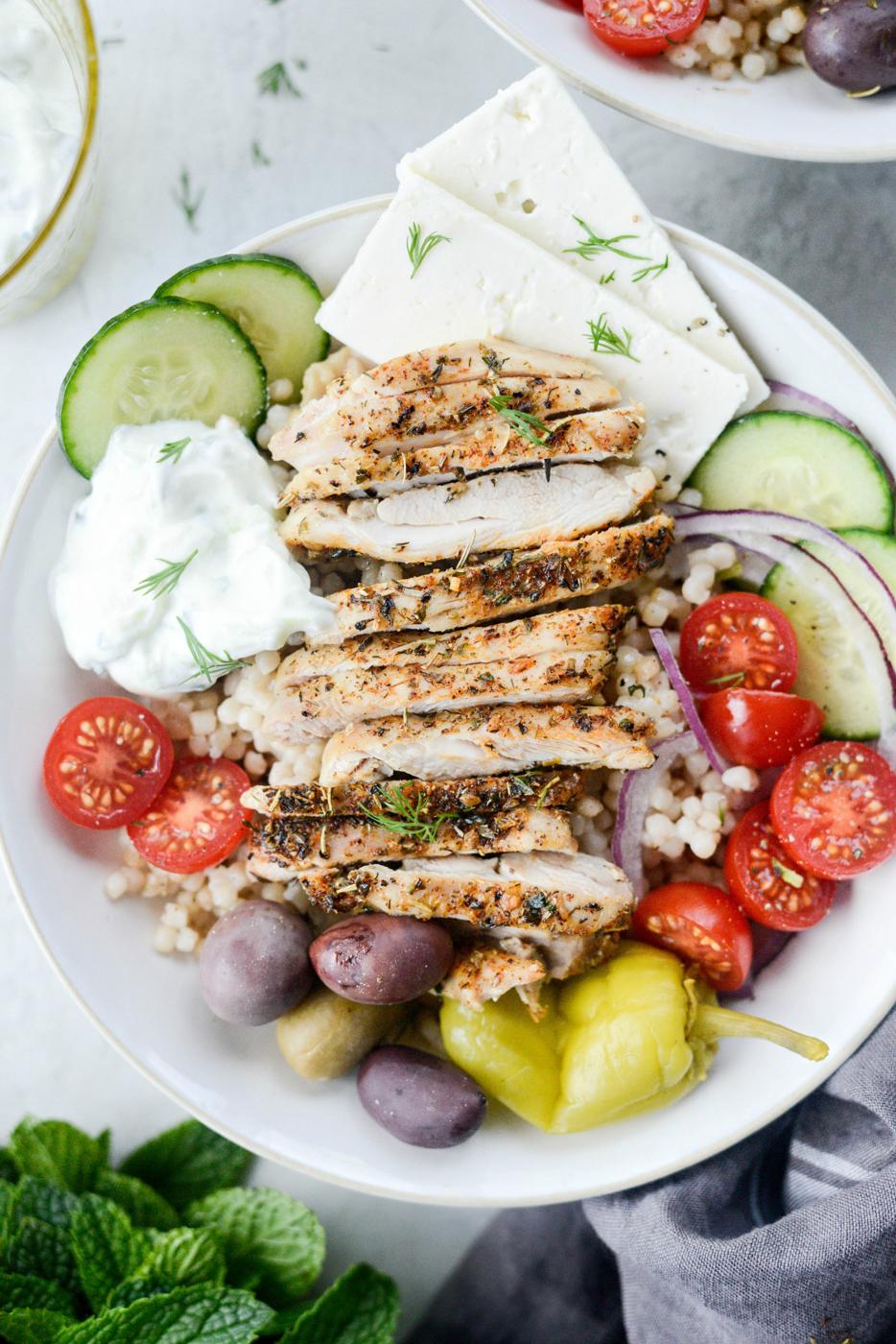 Chicken Couscous Bowl, Greek Style