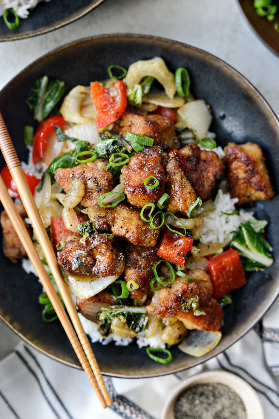 Pepper Chicken Stir-Fry, Black Style