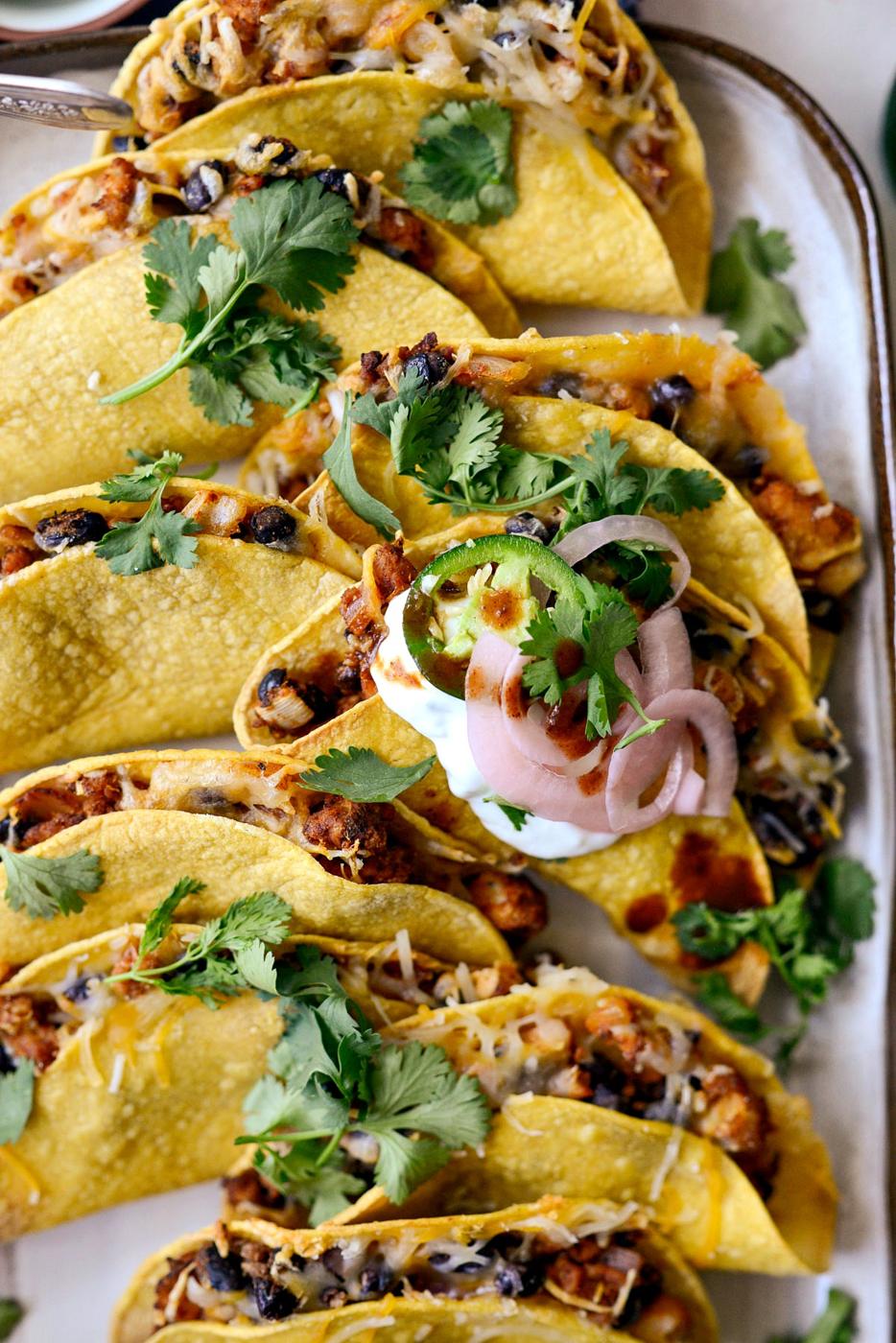 Fryer Chipotle Chicken Black Bean Tacos, Air Style
