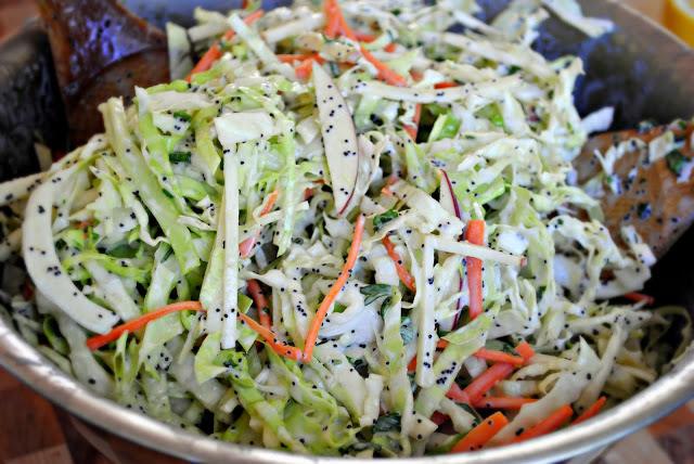 Apple Cabbage Slaw with Creamy Poppy Seed Dressing at Home