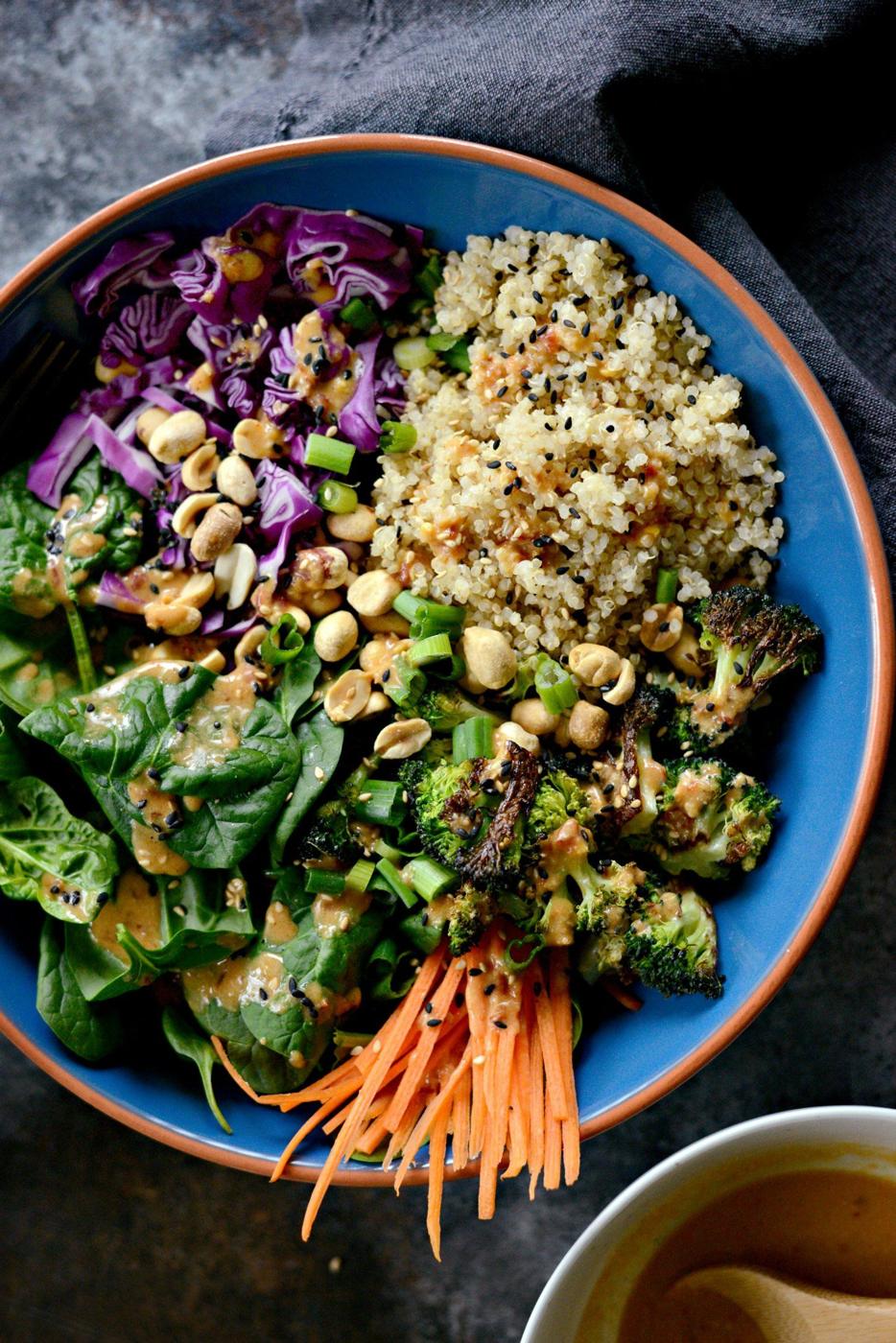 Home Kitchen Asian Charred Broccoli Quinoa Bowl