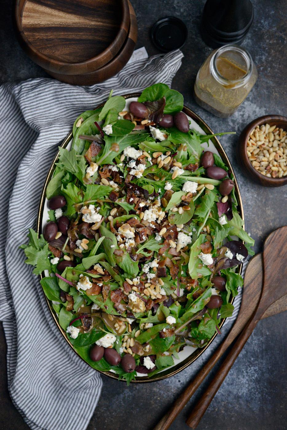 Home Kitchen Bacon Blue Cheese House Salad with Sweet Basil Vinaigrette