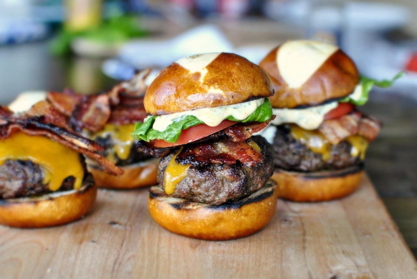 Bacon Cheddar Ranch Pub Burgers at Home