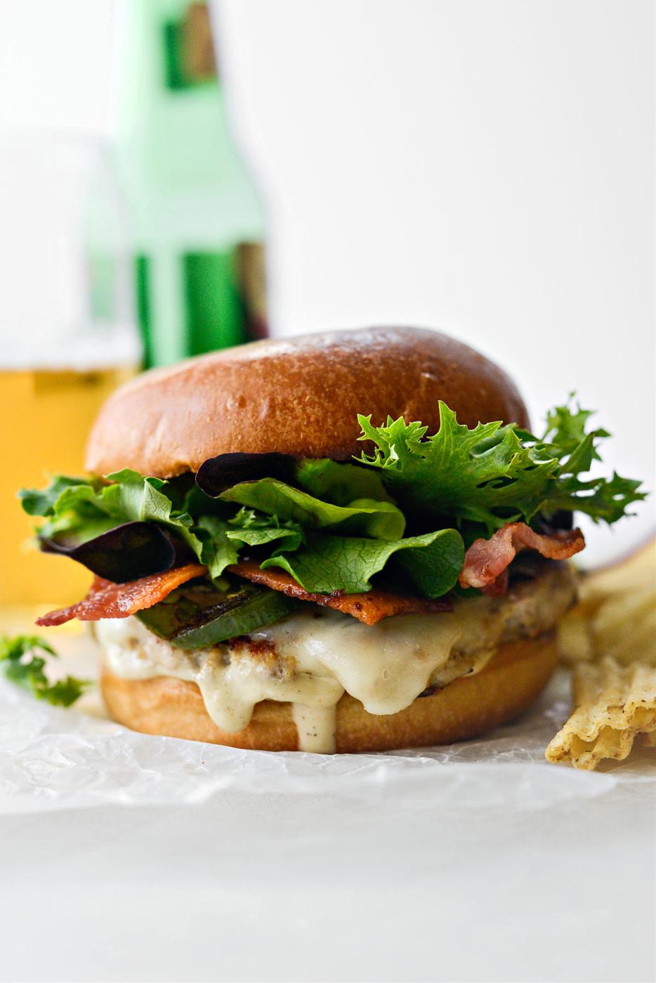 Jalapeño Chicken Smash Burgers, Bacon Style