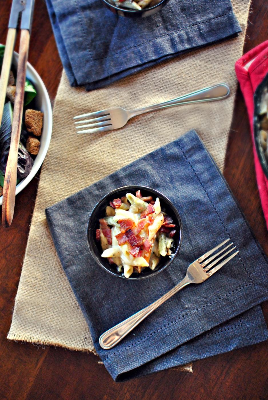 Home Kitchen Bacon Pepper Jack Skillet Mac-n-Cheese