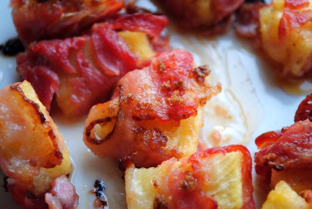 Wrapped Pineapple Bites, Bacon Style