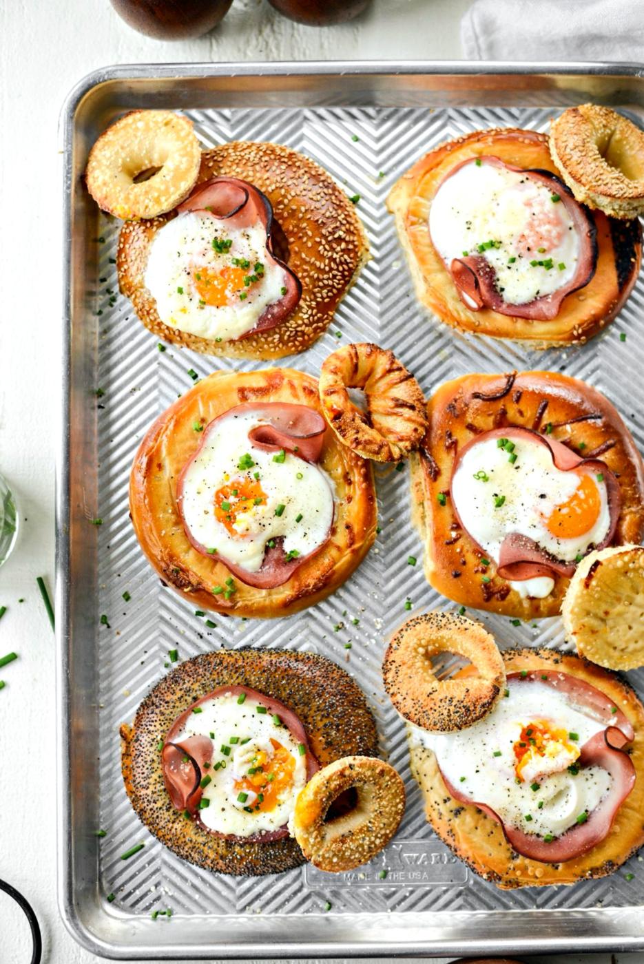 Home Kitchen Baked Egg in a Hole Bagels