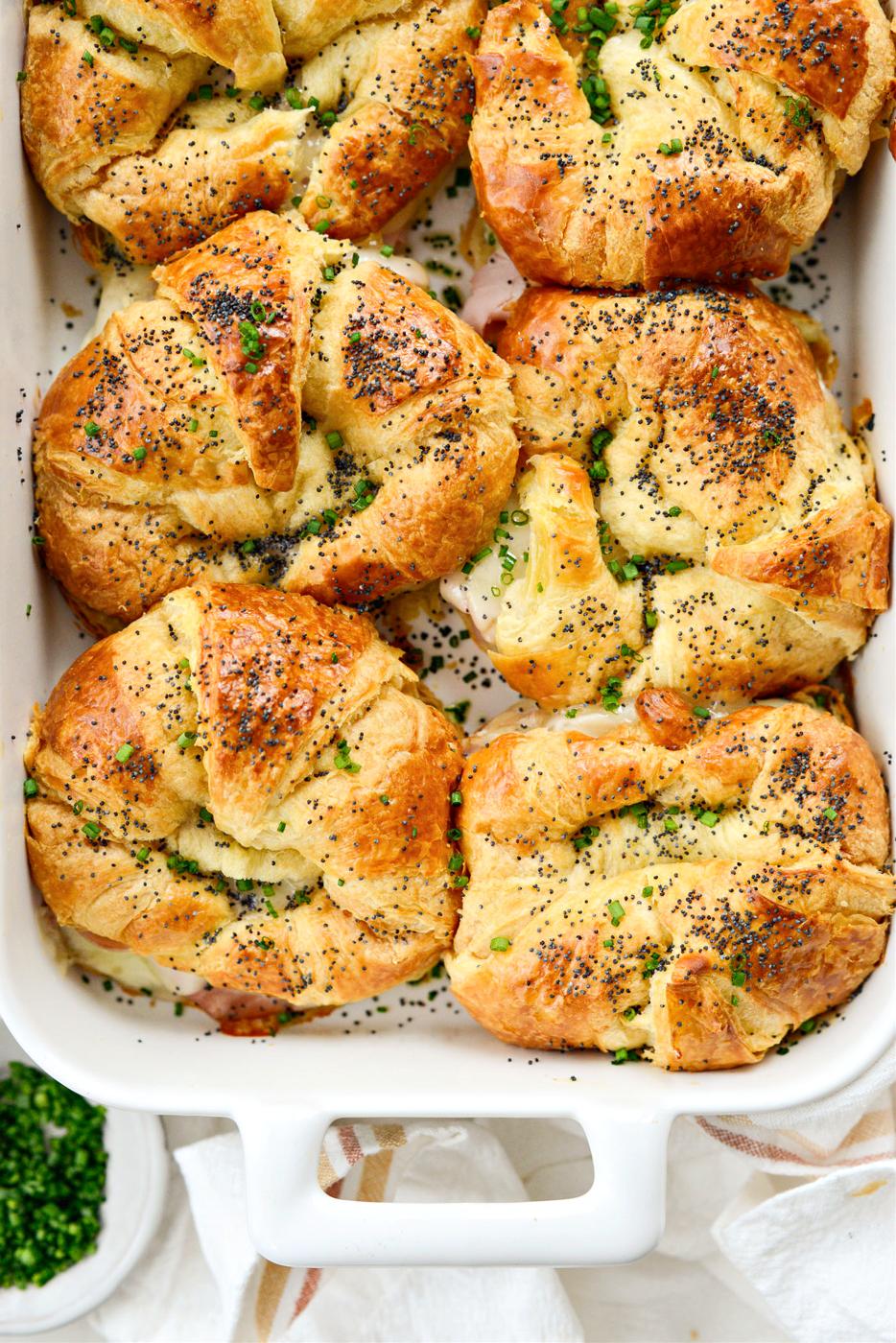 Home Kitchen Baked Ham and Cheese Croissant Sandwiches