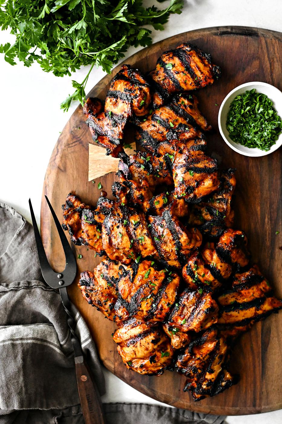 Big Batch Grilled Chicken Thighs at Home