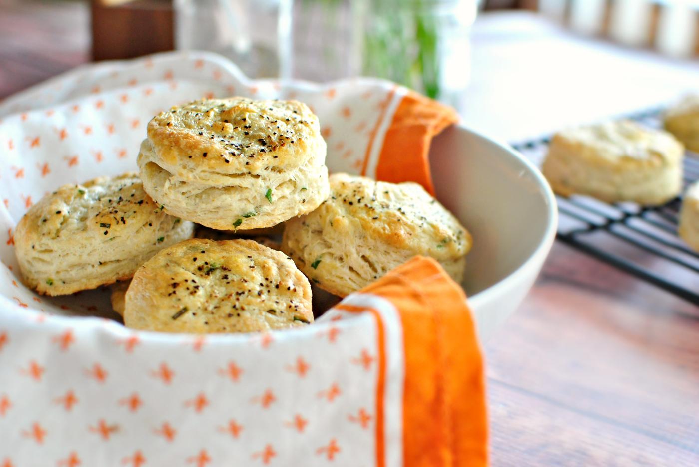 Black Pepper Chive Buttermilk Biscuits at Home