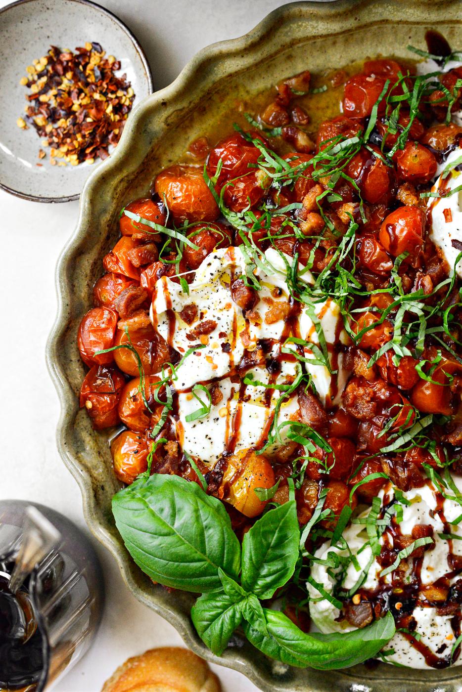 Pancetta: Blistered Tomatoes with Burrata and