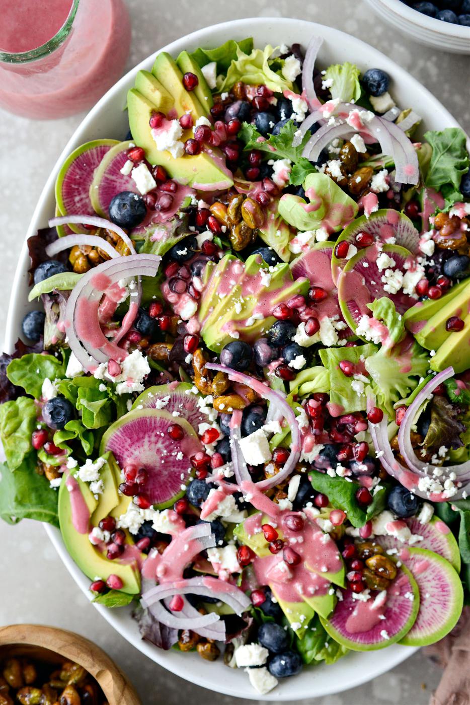 Blueberry Pistachio Spring Salad at Home
