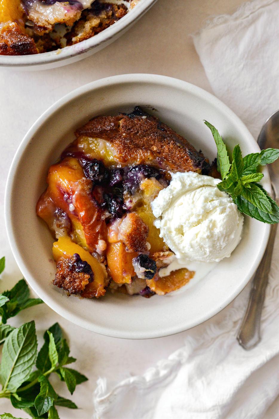 Blueberry Peach Cobbler at Home