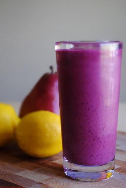 Blueberry Pear Smoothie (Two Ways) at Home