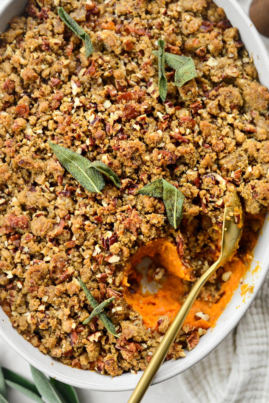 Bourbon Bacon Sweet Potato Casserole, Maple Style