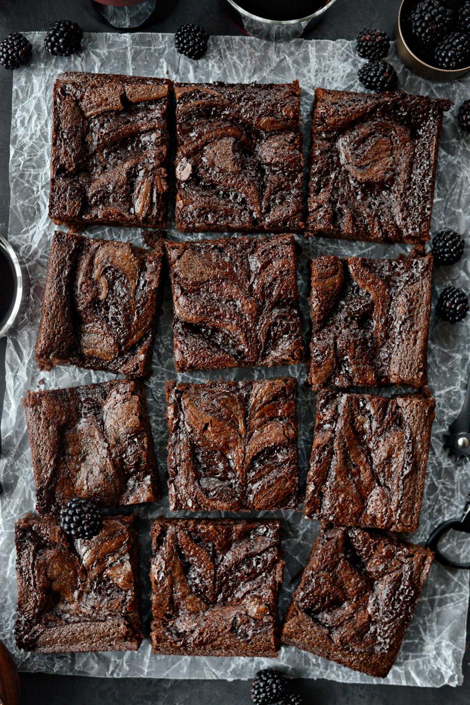 Ganache Swirled Brownies, Cabernet Style