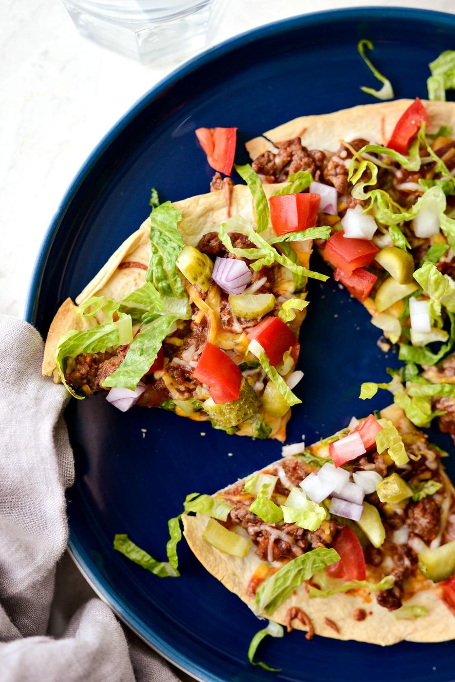 Tortilla Pizza, Cheeseburger Style