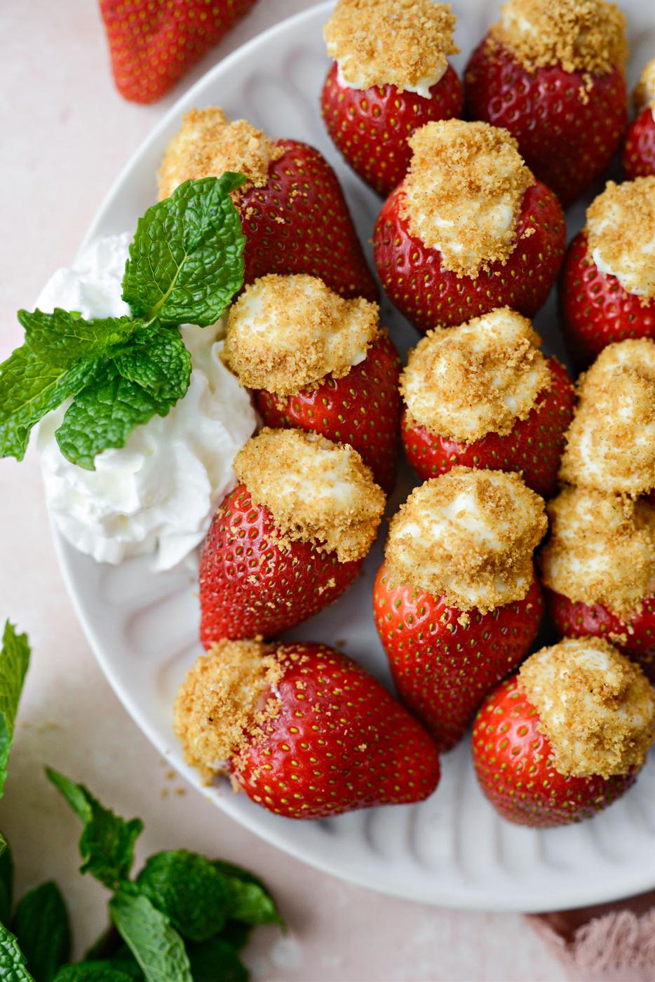 Home Kitchen Cheesecake Filled Strawberries