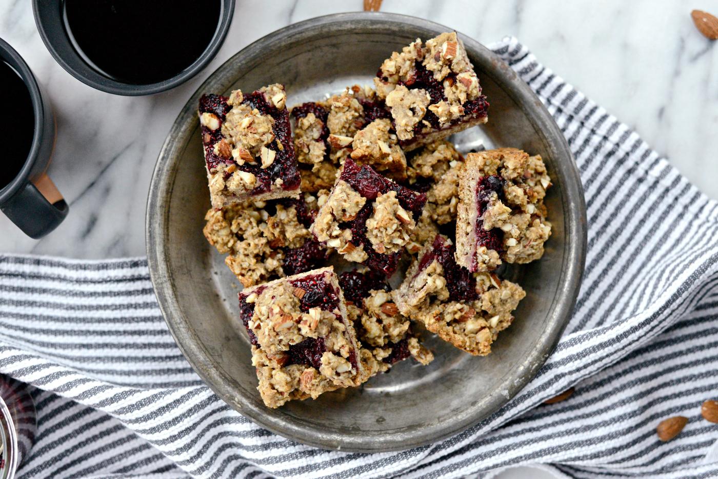 Jam Almond Crumble Breakfast Bars, Cherry Style