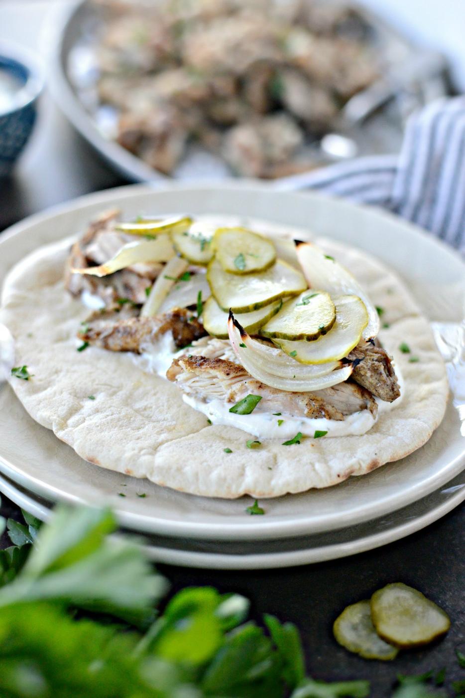 Chicken Shawarma Wraps with Lemon Tahini Yogurt Sauce at Home