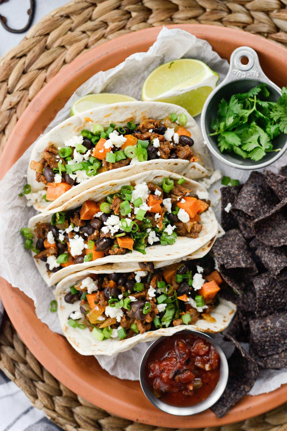 Home Kitchen Chorizo Sweet Potato Black Bean Tacos