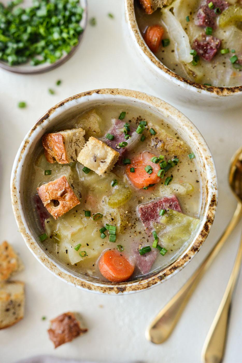 Home Kitchen Corned Beef and Cabbage Chowder