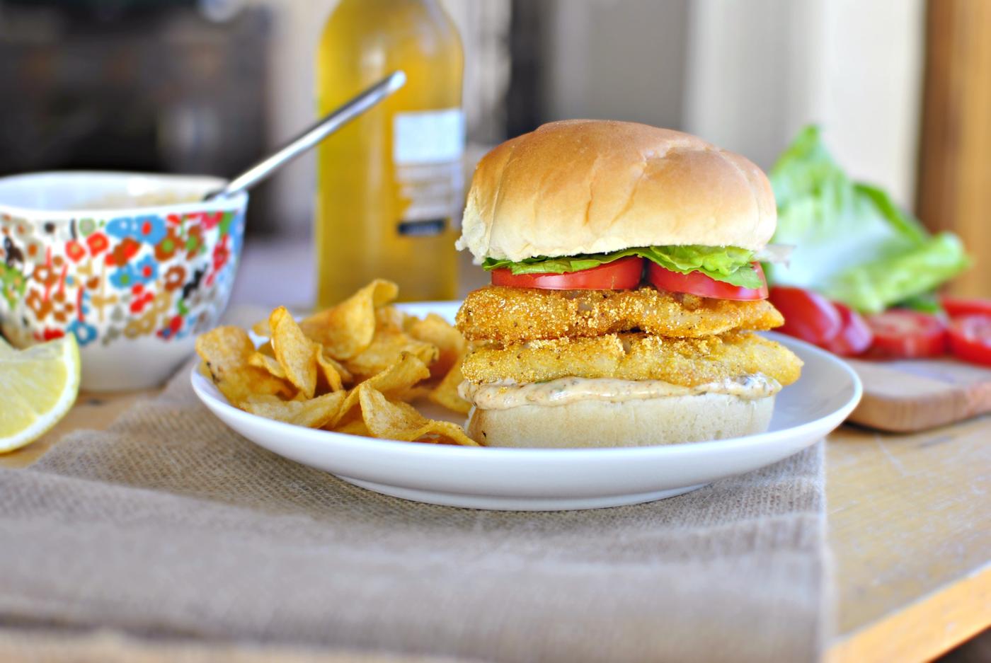 Sauce: Cornmeal Crusted Fish Sandwiches with Old Bay Tartar