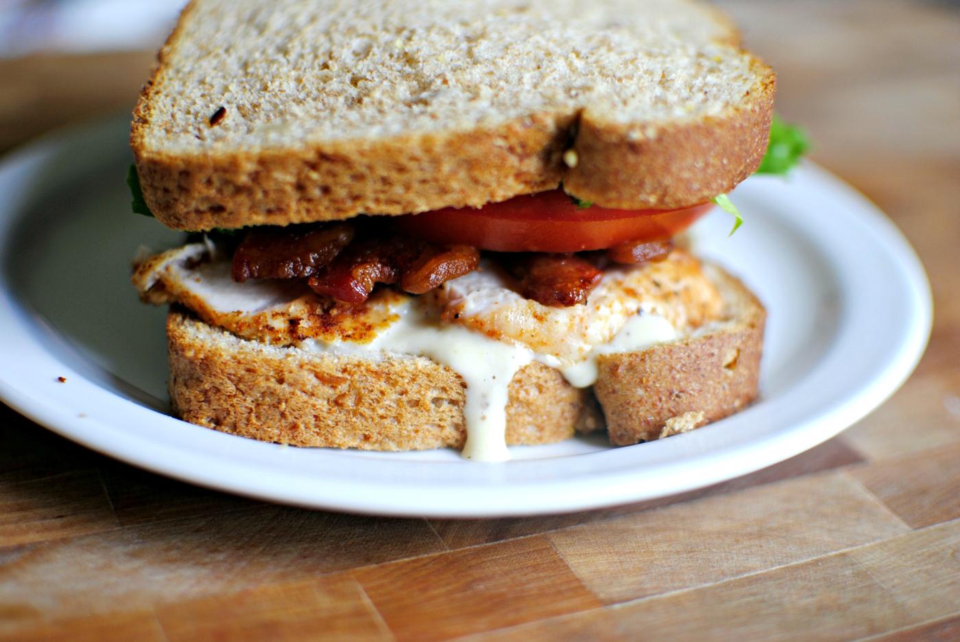 Caesar BLT Club Sandwich at Home