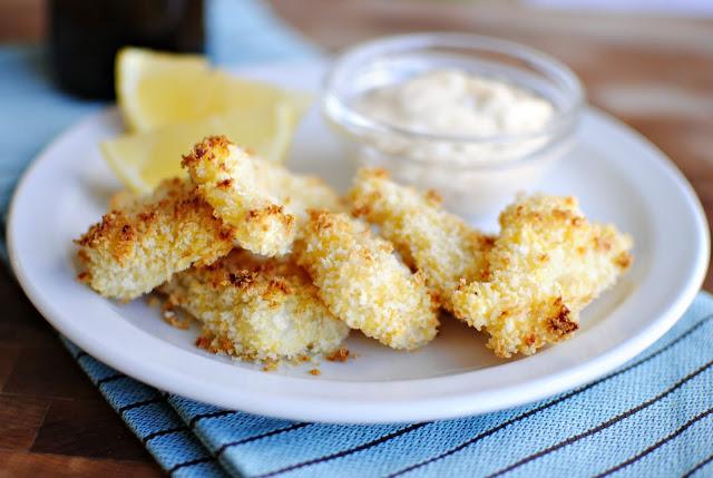 Crispy Baked Fish Nuggets with from-scratch Tartar Sauce at Home