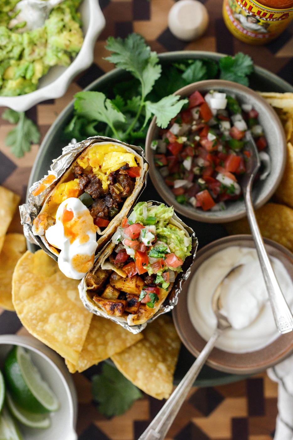 Home Kitchen Crispy Potato and Chorizo Breakfast Burritos