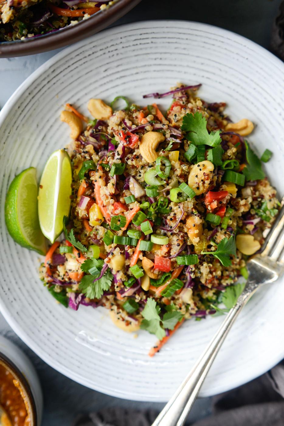 Cashew Thai Quinoa Salad, Crunchy Style