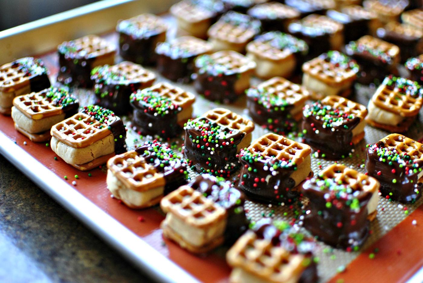Dark Chocolate Dipped Peanut Butter Pretzel Bites at Home