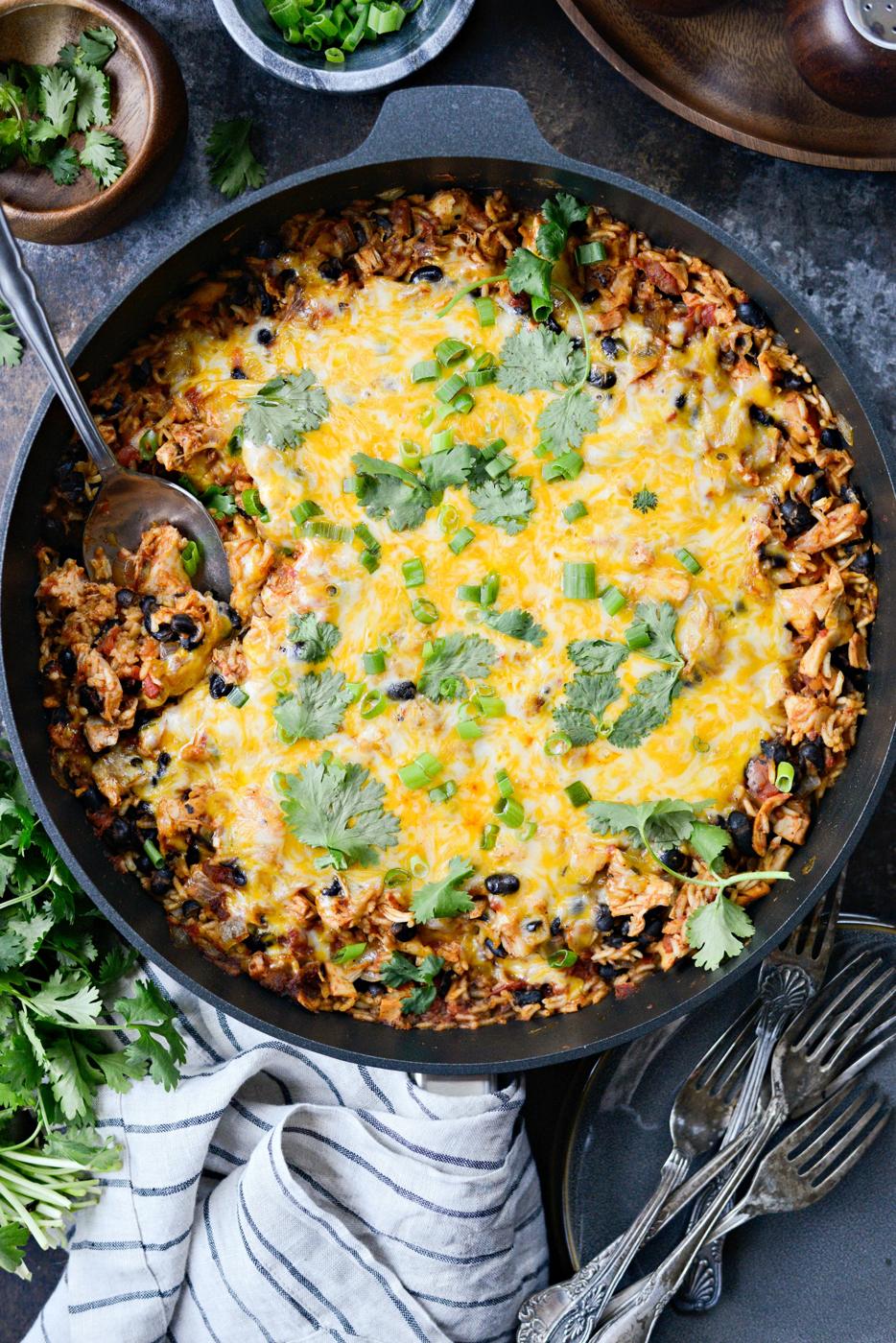 Home Kitchen Straightforward Enchilada Chicken and Rice Skillet