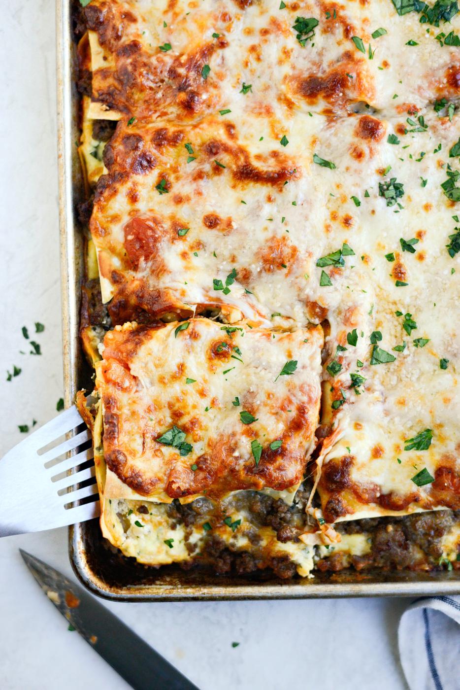 Unfussy Sheet Pan Lasagna at Home