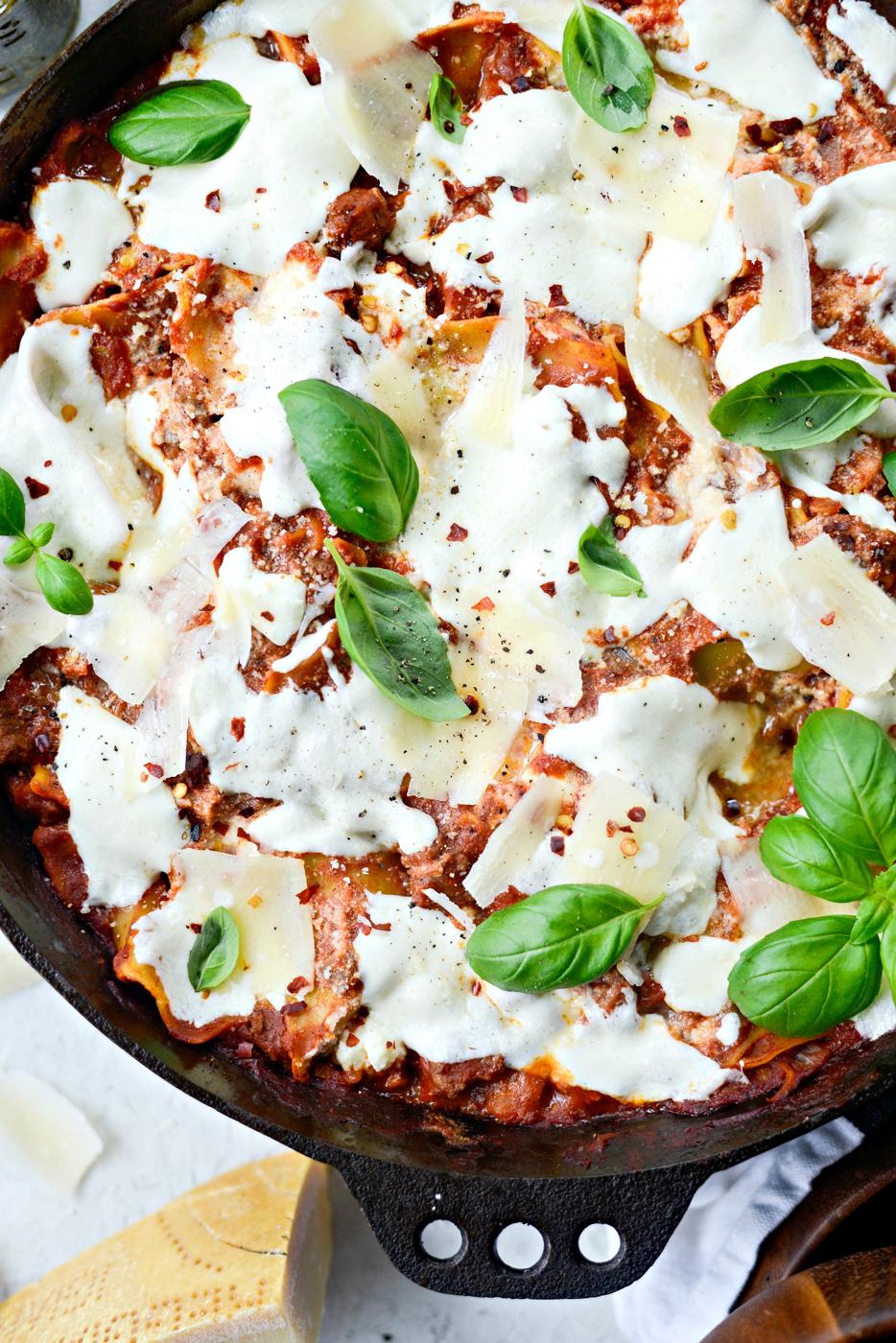 Home Kitchen Unfussy Skillet Lasagna