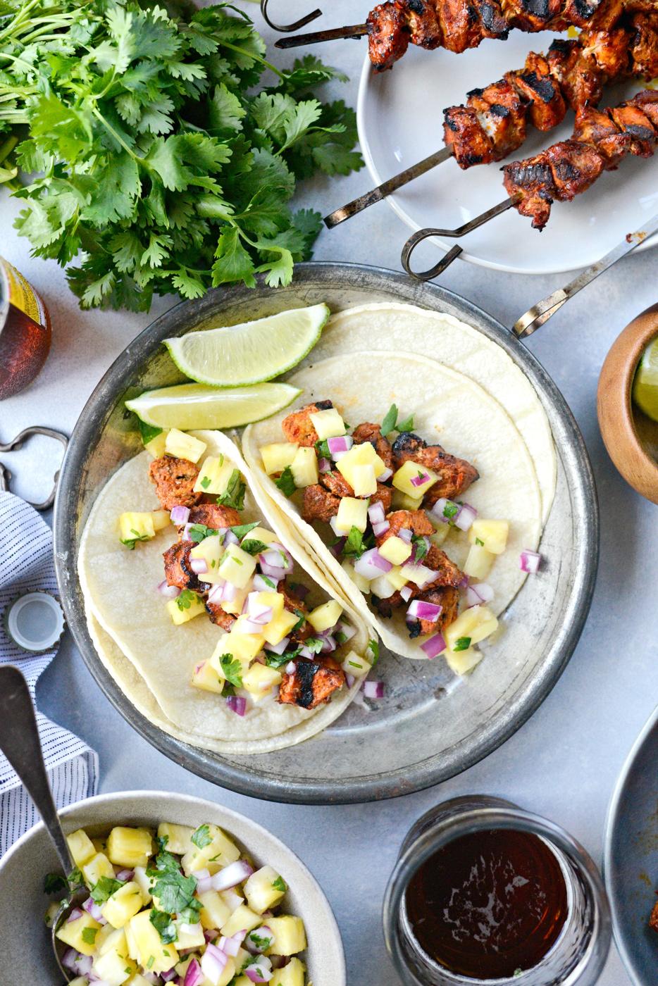 Unfussy Tacos al Pastor with Pineapple Salsa at Home