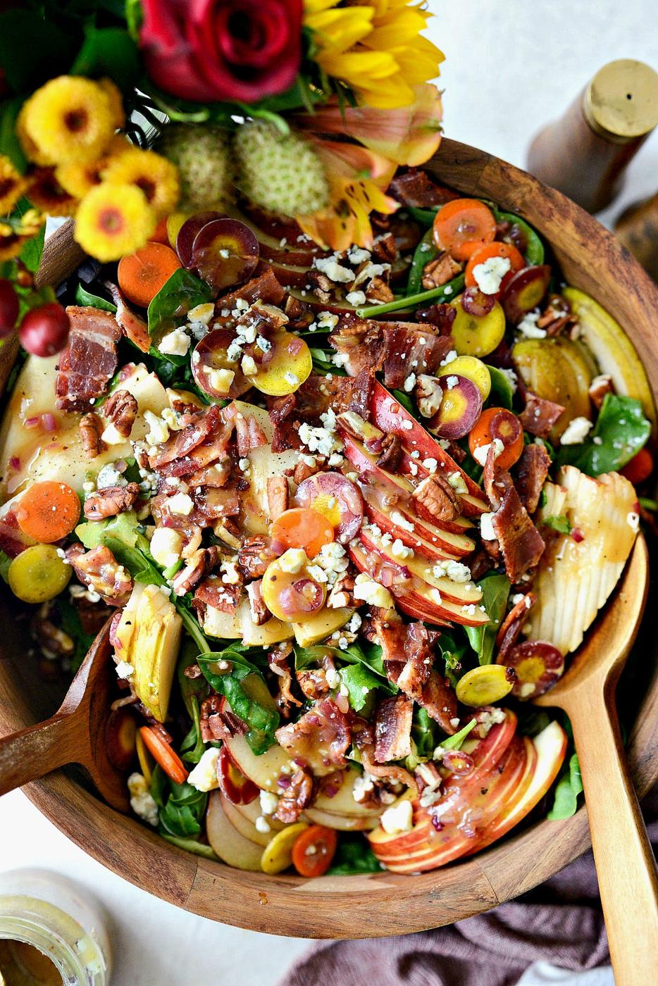 Harvest Salad with Warm Maple Bacon Vinaigrette, Fall Style