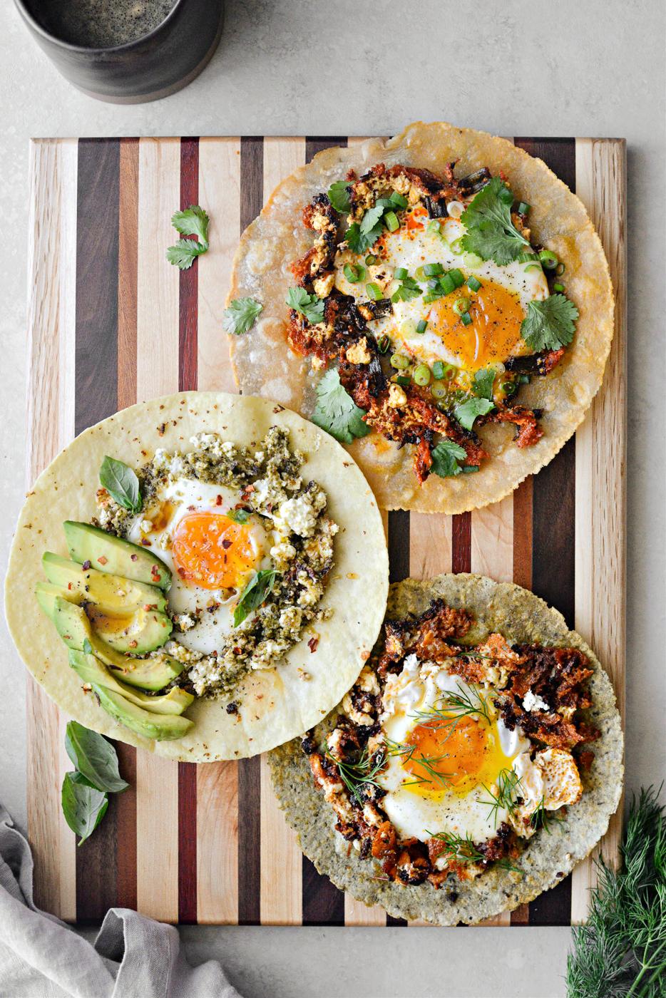 Fried Eggs (3 ways!), Feta Style
