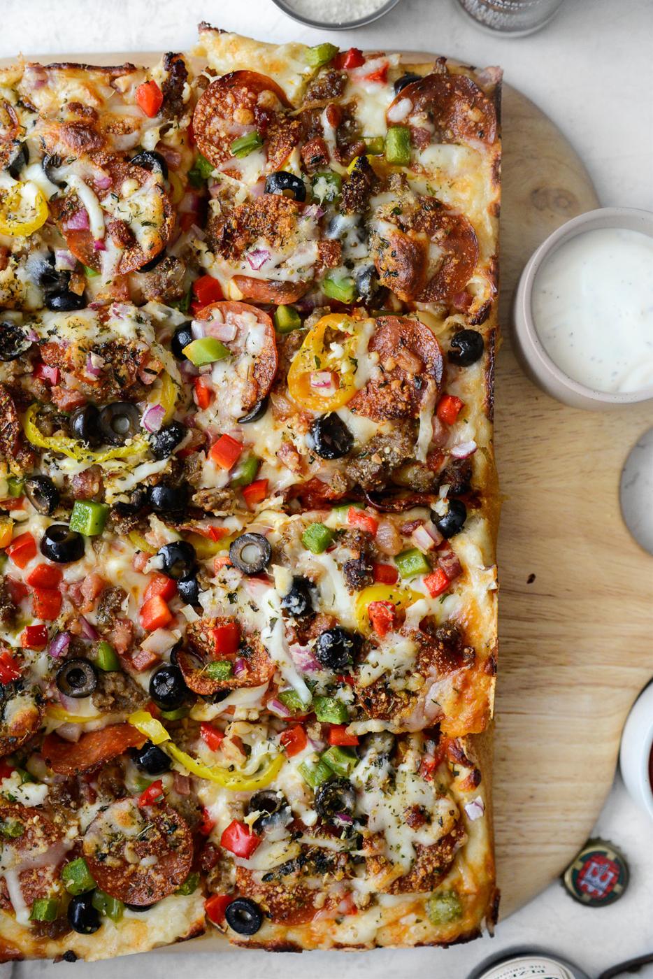 Focaccia Pizza Supreme at Home