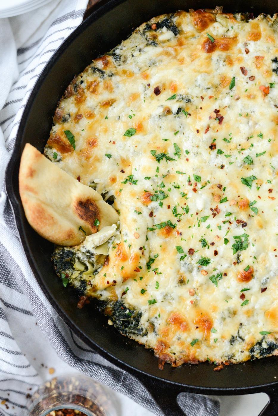 Cheese Spinach Artichoke Dip, Four Style