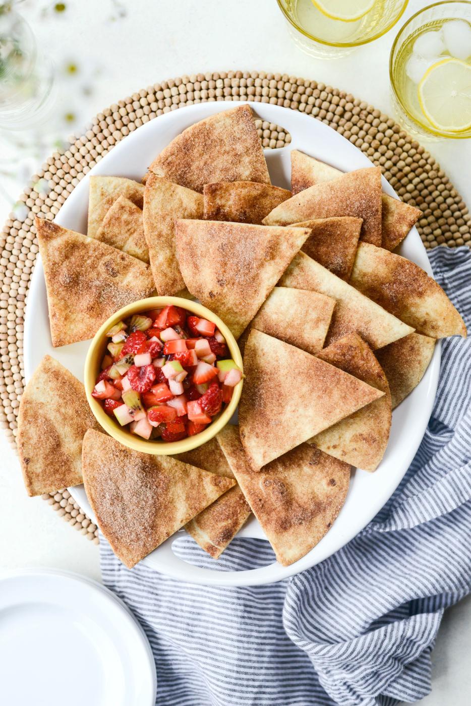 Fruit Salsa with Baked Cinnamon Sugar Chips at Home