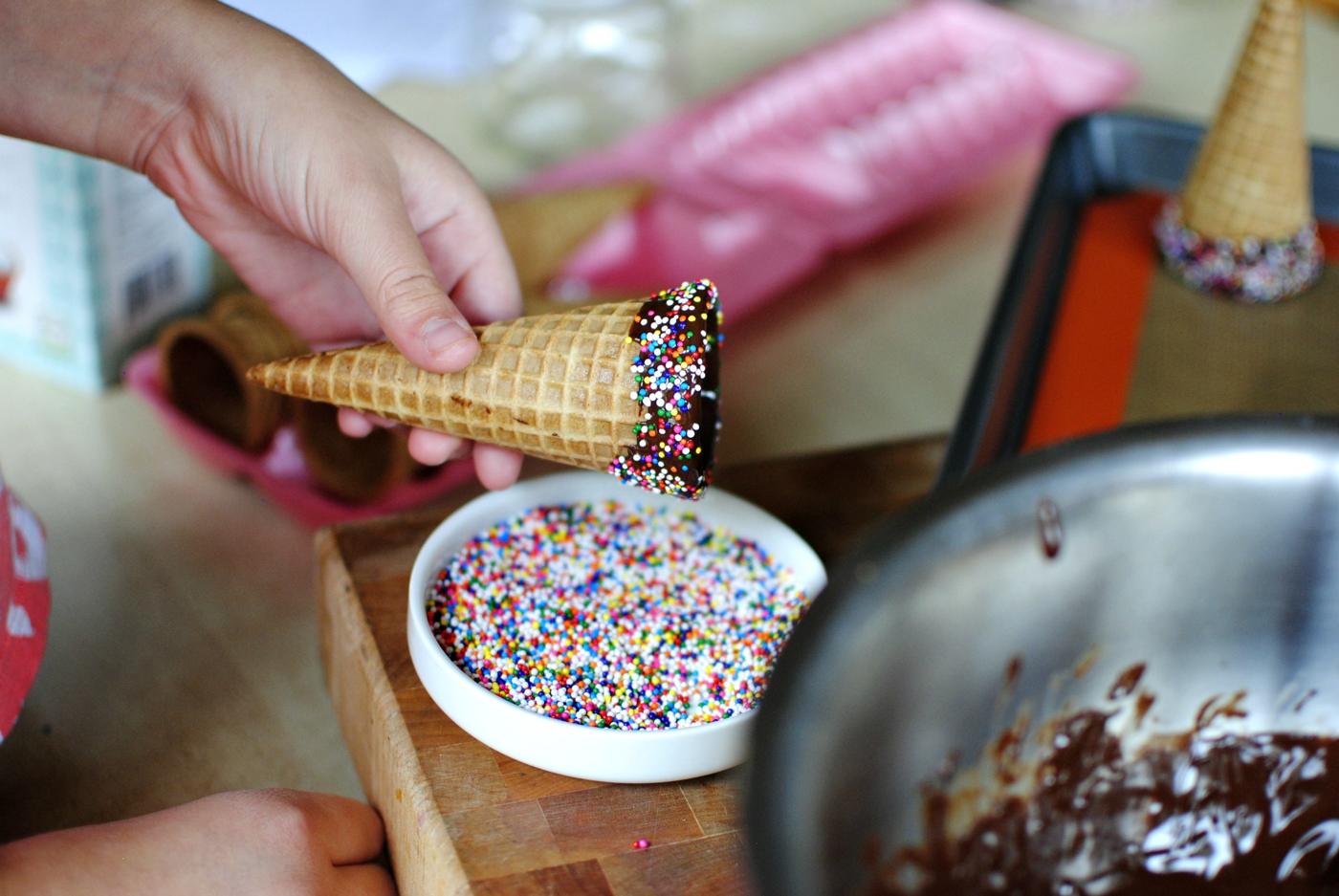 Dipped Ice Cream Cones, Chocolate Style
