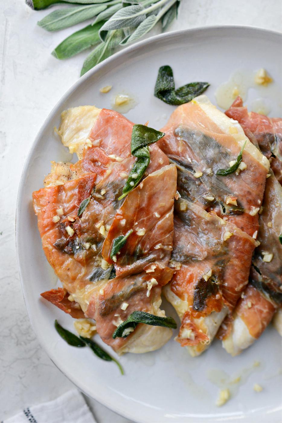Prosciutto Sage Chicken, Garlic Style