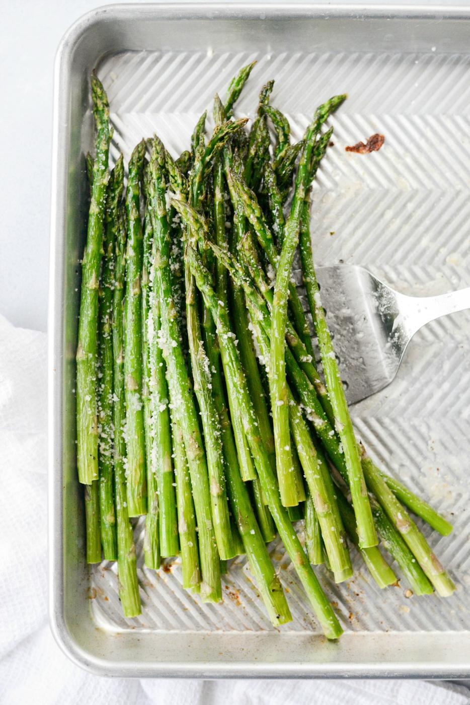 Home Kitchen Garlicky Lemon Parmesan Roasted Asparagus