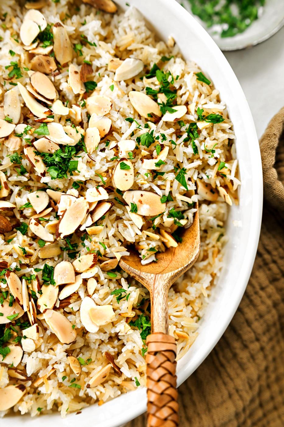 Toasted Almond Basmati Rice, Garlic Style