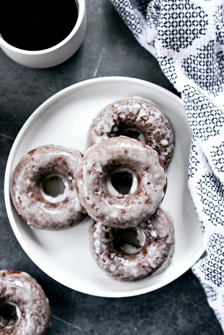 Home Kitchen Glazed Chocolate Cake Doughnuts