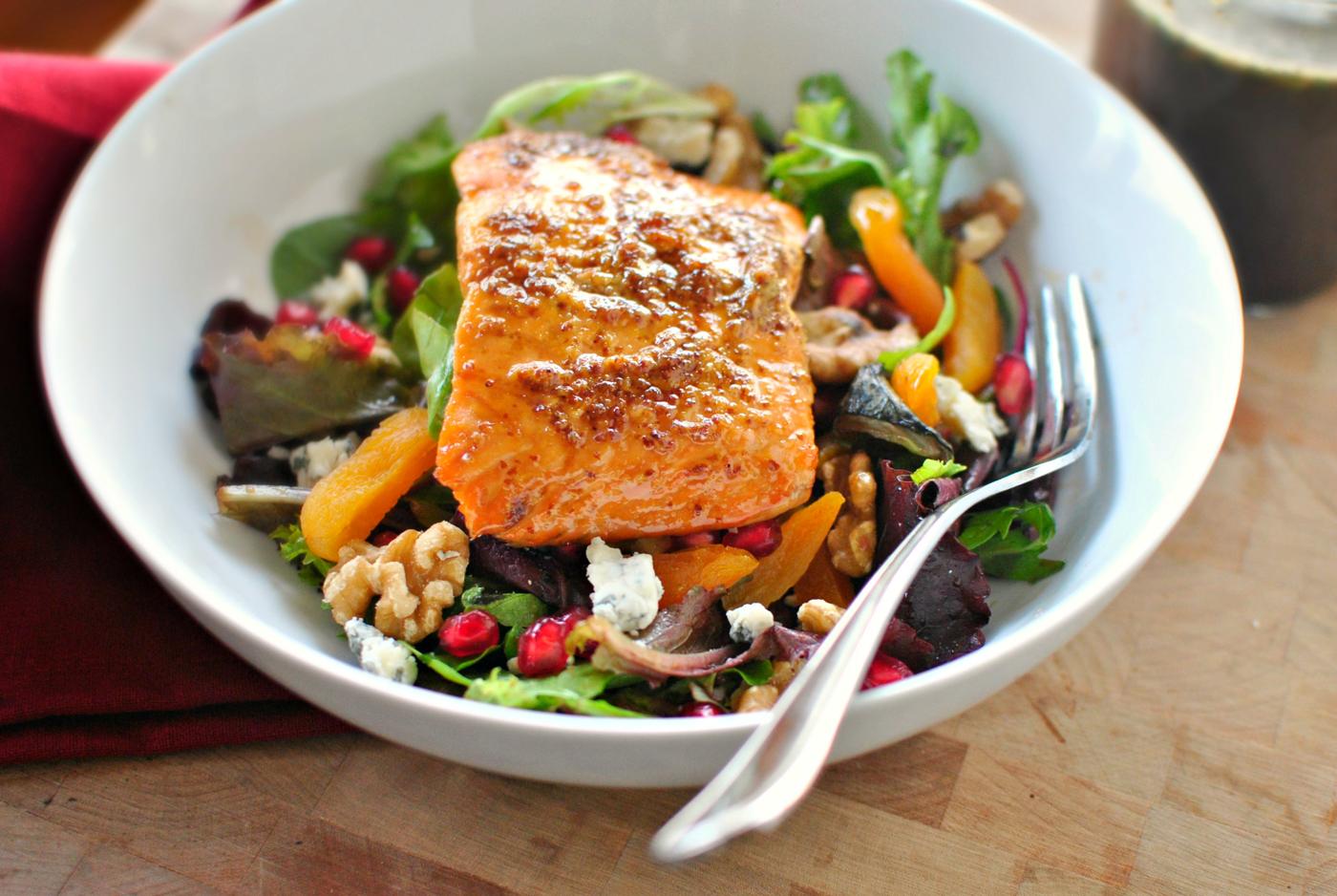 Salad: Broiled Glazed Salmon Winter