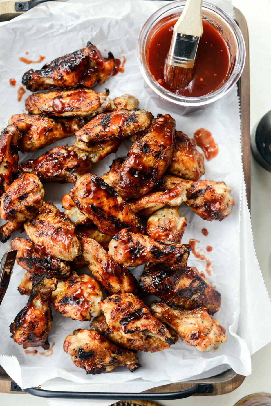 Home Kitchen Grilled Cherry Chipotle Chicken Wings