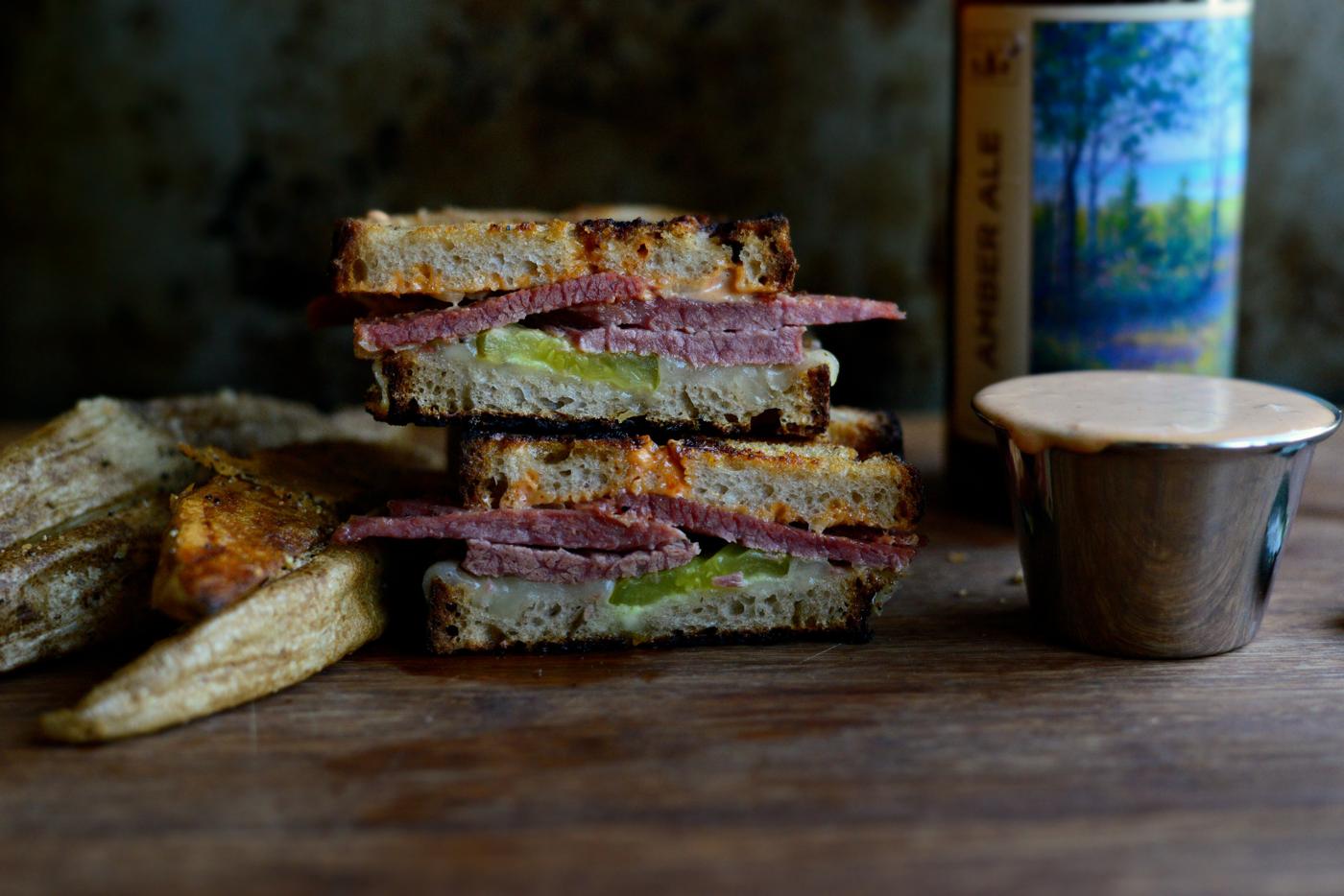 Rye: Corned Beef Sandwich with Swiss on