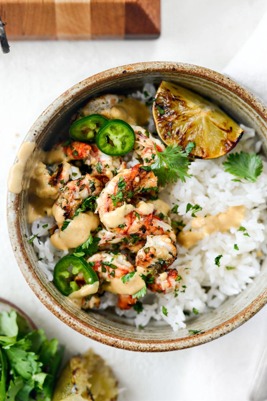 Home Kitchen Grilled Garlic Cilantro Lime Shrimp